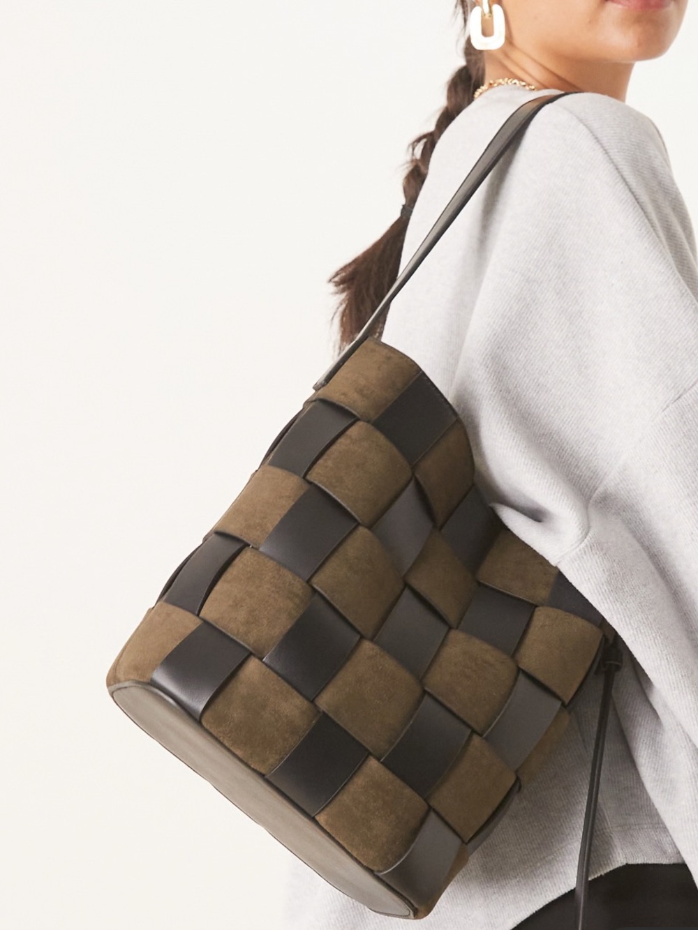 ASOS weave bucket bag